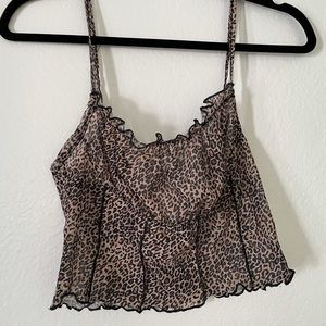 Shein mesh leopard tank